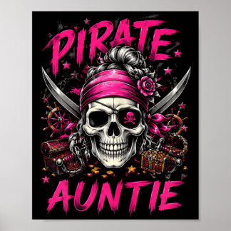 Grappige familie schedel piraat tante Jolly Roger Poster