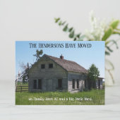 Grappige familie verhuizing verandering van adres  aankondiging (Staand voorkant)