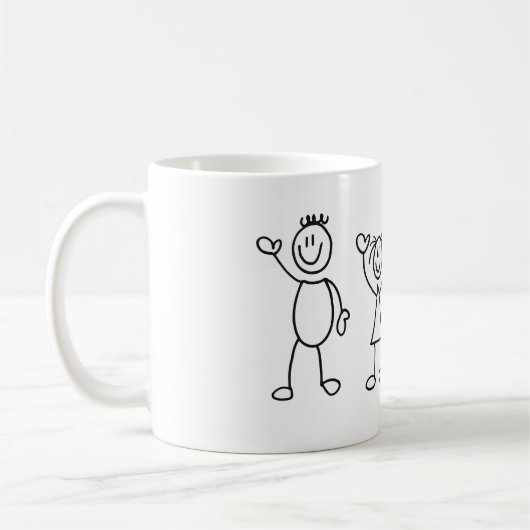 Grappige Family Stick Figures Koffiemok (Links)