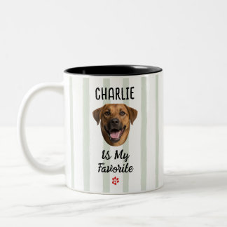 Grappige Favoriete Hond Aangepaste Gezichts Foto Tweekleurige Koffiemok