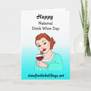 Grappige Feestdagen Nationale Drank Wijn Dag  Kaart