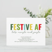 Grappige feestelijke AF Kerst Party uitnodiging (Staand voorkant)