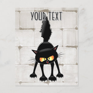 Grappige fel zwart kat cartoon  flyer