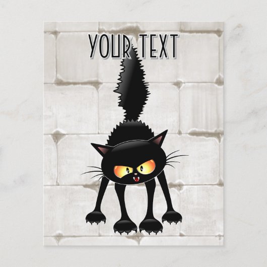 Grappige fel zwart kat cartoon  flyer (Voorkant)