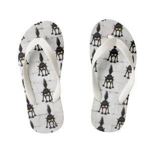 Grappige fel zwart kat cartoon  kinder teenslippers