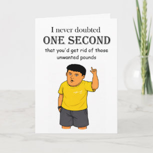 Grappige felicitaties voor gewichtsverlies kaart