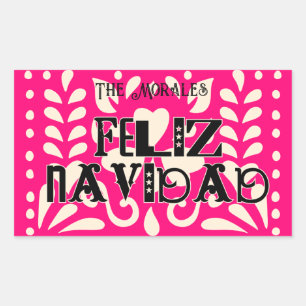 Grappige feliz navidad rechthoekige sticker
