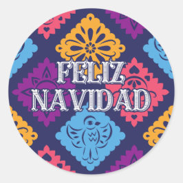 Grappige feliz navidad ronde sticker