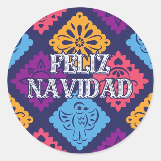 Grappige feliz navidad ronde sticker (Voorkant)