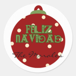 Grappige feliz navidad ronde sticker