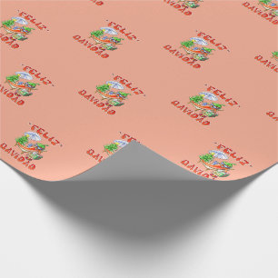 Grappige Feliz Navidad Schattigee kerstchili Cadeaupapier