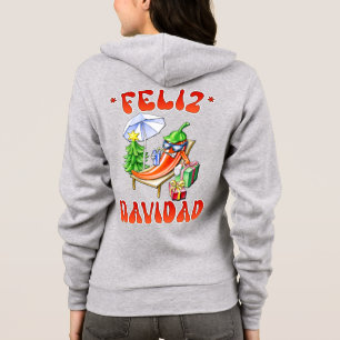 Grappige Feliz Navidad Schattigee kerstchili Hoodie