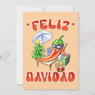Grappige Feliz Navidad Schattigee kerstchili Kaart