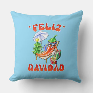 Grappige Feliz Navidad Schattigee kerstchili Kussen