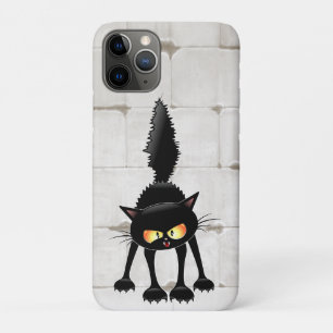 Grappige Felle Zwarte Kat Cartoon iPhone 11 Pro Hoesje