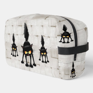 Grappige Felle Zwarte Kat Cartoon Toilettasje