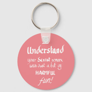 Grappige feministische quote met de hand geschreve sleutelhanger