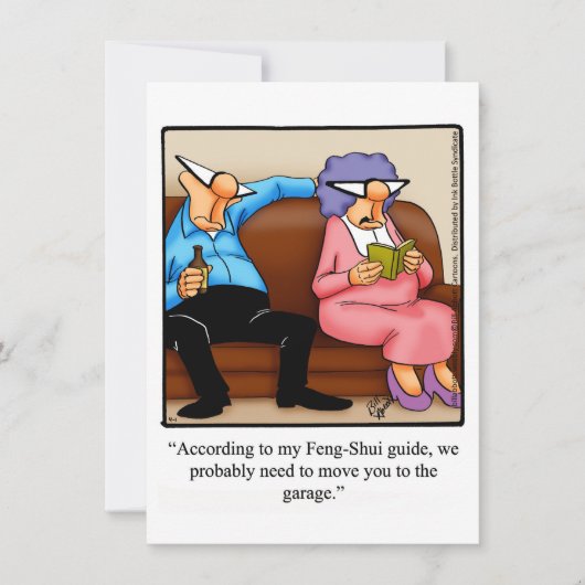 Grappige "Feng-Shui" verjaardagsfeest uitnodiginge Kaart (Voorkant)