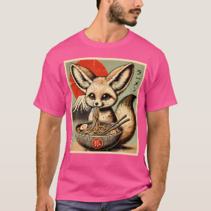 Grappige Fennec Fox Ramen Japanse Kawaii Anime T-shirt