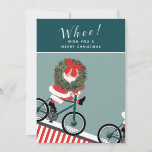Grappige fiets Kerstmis Feestdagenkaart