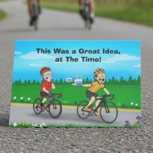 Grappige Fiets Verjaardagstaart Chaos Fietsers Kaart