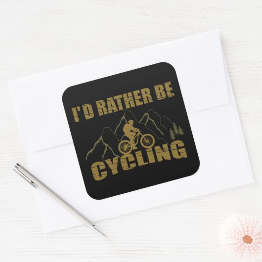 Grappige fietscitaten vierkante sticker (Envelop)