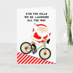 Grappige Fietsen Feestdagen Kaart