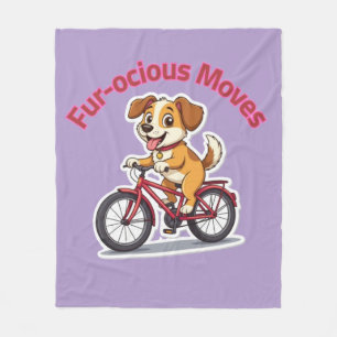 **Grappige Fietsende Hond – Mooie Hond op een Fiet Fleece Deken