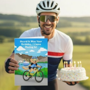 Grappige Fietsende Hond Verjaardag Fietstaart Bezo Kaart