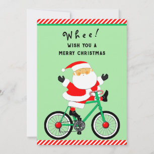 Grappige Fietsende Wielrenner Kerstmis Feestdagenkaart