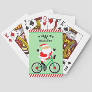 Grappige fietser Kerstmis Pokerkaarten
