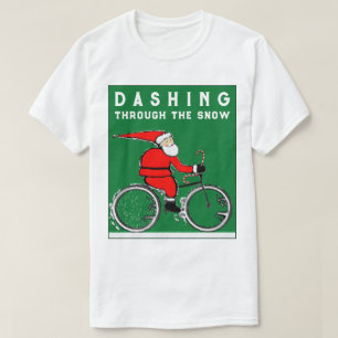 Grappige Fietser Kerstmis T-shirt
