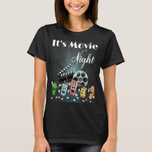 Grappige film Night Popcorn Pickle Hot Dog Snoep T-shirt