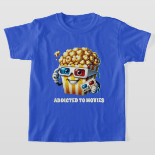 Grappige filmverslaafde popcorn t-shirt