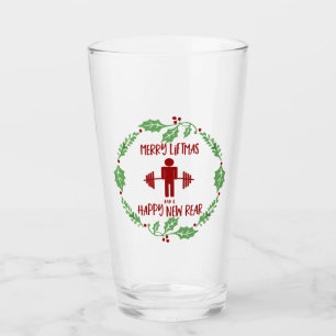 Grappige Fitness Fitmas Kerst Trainer Vakantie Glas