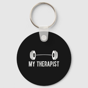 Grappige Fitness Gewicht Kracht Gym Mijn Therapeut Sleutelhanger