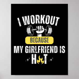 Grappige Fitness Gym Ik Train Omdat Mijn Vriendin  Poster