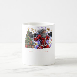 Grappige fitness Santa Claus die gewichten tilt me Koffiemok