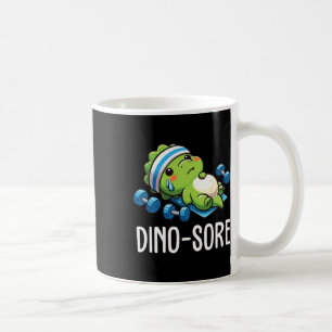 Grappige fitness workout dinosaurus gewichtheffen koffiemok