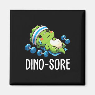 Grappige fitness workout dinosaurus gewichtheffen  magneet
