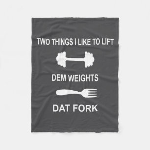 Grappige fitnessgym citaat workout - twee dingen d fleece deken