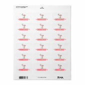 Grappige Flamingo Etiket (Full Sheet)