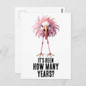 Grappige Flamingo Flocking Shocking Briefkaart (Voorkant / Achterkant)