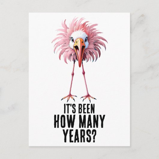 Grappige Flamingo Flocking Shocking Briefkaart (Voorkant)