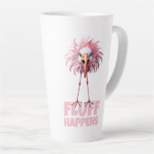 Grappige flamingo fluff gebeurt latte mok (Rechterhoek)