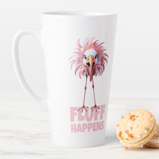 Grappige flamingo fluff gebeurt latte mok (In situ)