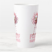 Grappige flamingo fluff gebeurt latte mok (Voorkant)