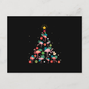 Grappige Flamingo Kerstboom Feestdagenkaart