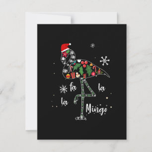 Grappige Flamingo Kerstmis Xmas Kaart