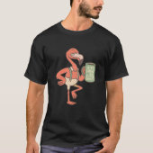 Grappige Flamingo Koffie Quote Art T-shirt (Voorkant)